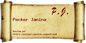 Pecker Janina névjegykártya